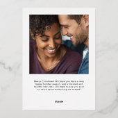 Elegant Family Photo and Name | Warmgewas Folie Feestdagenkaart (Achterkant)