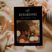 Elegant Family Photo and Name | Warmgewas Folie Feestdagenkaart