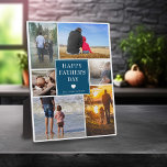 Elegant Family Photo Collage | VADERDAG Fotoplaat<br><div class="desc">Een elegante kleurenplak van de familiefoto die voor om het even welke speciale gelegenheid met alle foto's en tekst gemakkelijk kan worden ontworpen aangepast.</div>