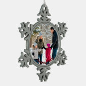Elegant Family Photo Holiday Personalize Tin Sneeuwvlok Ornament (Links)