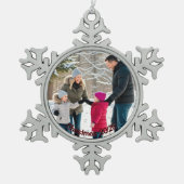 Elegant Family Photo Holiday Personalize Tin Sneeuwvlok Ornament (Voorkant)