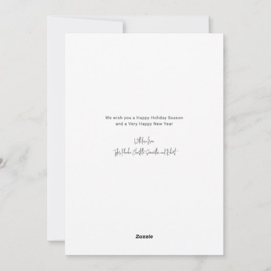 Elegant Family Photo Kerstkalligrafie Feestdagenkaart (Achterkant)