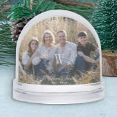 Elegant family photo monogram name personalized sneeuwbol