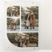 Elegant Family Photo Portrait Collage Christmas Drieluik Aankondiging (Binnenzijde eerst)