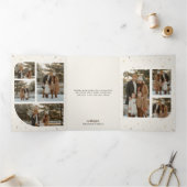 Elegant Family Photo Portrait Collage Christmas Drieluik Aankondiging (Binnen)