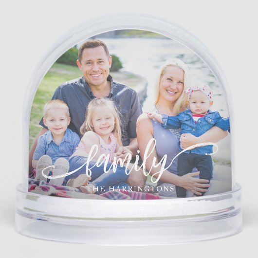 Elegant Family Photo Snow Globe Sneeuwbol (Voorkant)