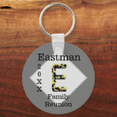 Elegant Family Reunion Gold Letter E Monogram Sleutelhanger (Voorkant)