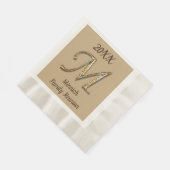Elegant Family Reunion Gold Letter M Monogram Servet (Hoek)