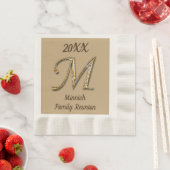 Elegant Family Reunion Gold Letter M Monogram Servet (Insitu)