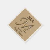 Elegant Family Reunion Gold Letter M Monogram Servet (Hoek)