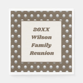 Elegant Family Reunion Silver Polka Dot Pattern Servet