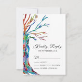 Elegant Family Tree Baptisme Christening RSVP (Voorkant)