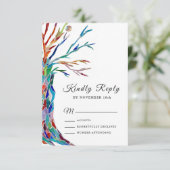 Elegant Family Tree Baptisme Christening RSVP (Staand voorkant)