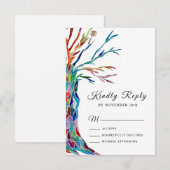 Elegant Family Tree Baptisme Christening RSVP (Voorkant / Achterkant)
