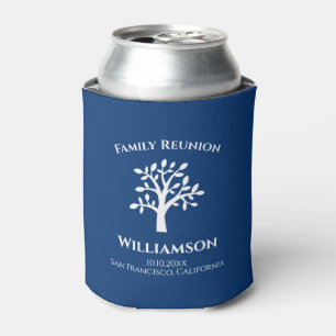 Elegant Family Tree Monogram blauw Blikjeskoeler