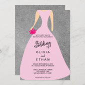 Elegant fancy bruin grijs bruiloft uitnodiging (Voorkant / Achterkant)