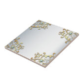 Elegant Fancy Gold  Baroque Filigree Border Tegeltje (Zijkant)