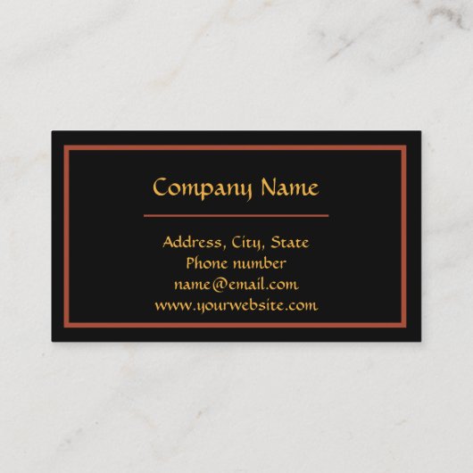 Elegant Fancy Gold Black sierental Design Visitekaartje (Achterkant)