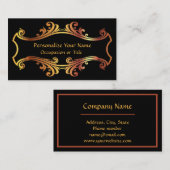 Elegant Fancy Gold Black sierental Design Visitekaartje (Voorkant / Achterkant)