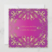 Elegant Fancy Gold en Magenta Happy Moederdag Kaart (Achterkant)