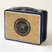 Elegant fancy Gold Glitter Effect Monogram Initiaa (Voorkant)