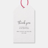 Elegant Fancy script bruiloft dank u Cadeaulabel (Voorkant)