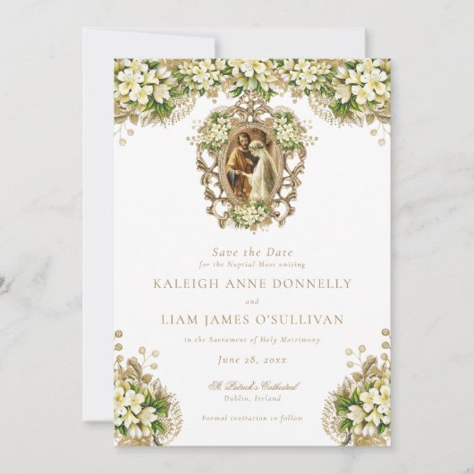 Elegant  Fancy Script Foto Bruiloft Save The Date (Voorkant)