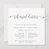 Elegant fancy script repetitie diner uitnodiging (Voorkant)