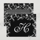 Elegant Fancy Swirl Wedding Invitation RSVP Kaartje (Voorkant / Achterkant)