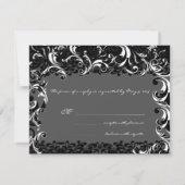 Elegant Fancy Swirl Wedding Invitation RSVP Kaartje (Achterkant)