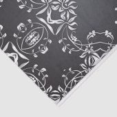 Elegant Fancy zwart en zilver Barok Tissuepapier (Detail)