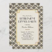 Elegant Fans Art Deco Retirement Party Cream Kaart (Voorkant / Achterkant)