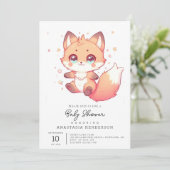 Elegant Fantasy Fox Baby shower Kaart (Staand voorkant)