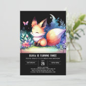 Elegant Fantasy Fox Verjaardag digitaal Kaart (Staand voorkant)