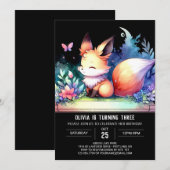 Elegant Fantasy Fox Verjaardag digitaal Kaart (Voorkant / Achterkant)