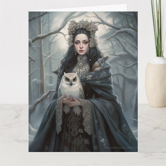 Elegant Fantasy Goddess Yuletide Wenskaart Kaart (Voorkant)