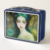 Elegant Fantasy Woman Portret in groen en blauw (Voorkant)