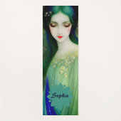 Elegant Fantasy Woman Portret in groen en blauw Yogamat (Voorkant)