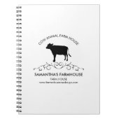 Elegant Farm Cow Silhouette Notitieboek (Voorkant)