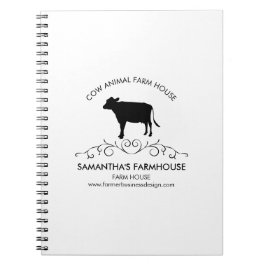 Elegant Farm Cow Silhouette Notitieboek
