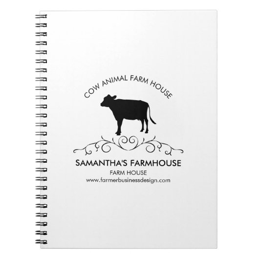 Elegant Farm Cow Silhouette Notitieboek (Voorkant)