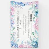 Elegant Farmhouse Waterverf Floral Peony Flowers Spandoek (Verticaal)