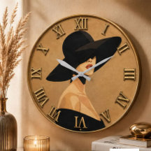 Elegant Fashion Woman  Black Hat 