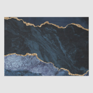 Elegant Fashionable Navy Blue Glitter Marble Tissuepapier