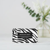 Elegant Fashionable Zebra Pattern Visitekaartje (Staand voorkant)