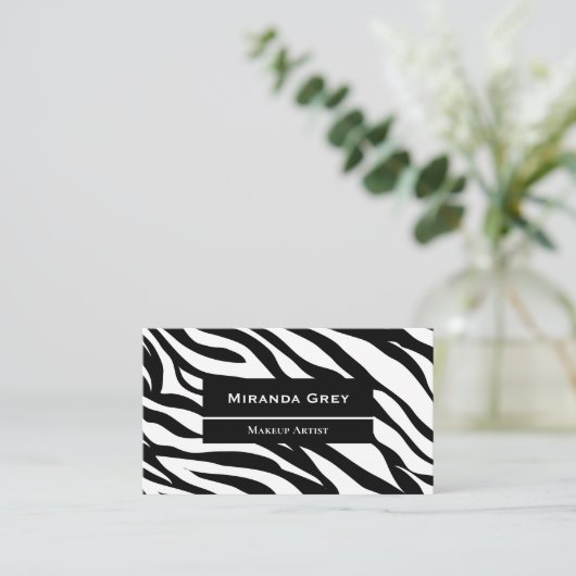 Elegant Fashionable Zebra Pattern Visitekaartje (Staand voorkant)