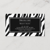 Elegant Fashionable Zebra Pattern Visitekaartje (Achterkant)