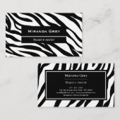 Elegant Fashionable Zebra Pattern Visitekaartje (Voorkant / Achterkant)