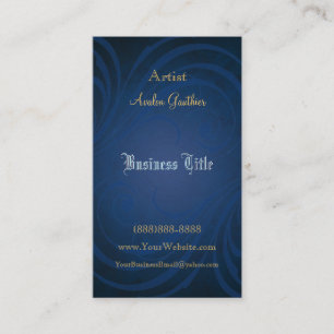 Elegant Fashionista Blue Swirl Visitekaartjes
