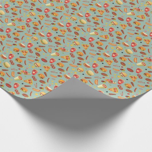 Elegant Fast Food Patroon Cadeaupapier (Hoek)